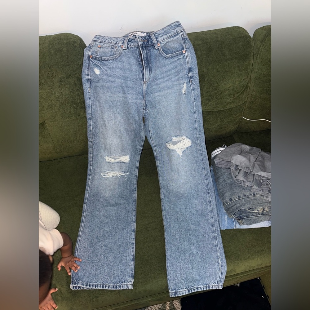 Garage Light Blue Distressed Women Jeans